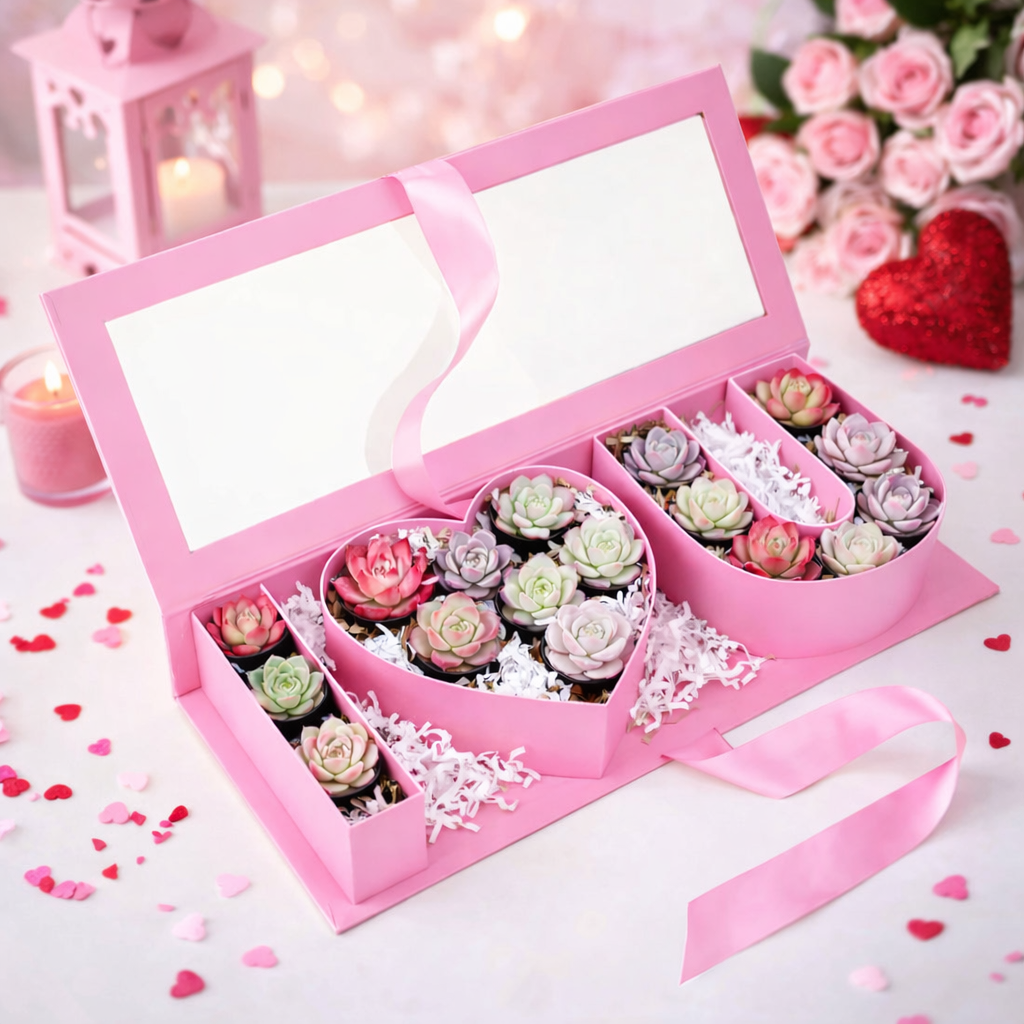 I ❤️ U Succulent Box (Pink)