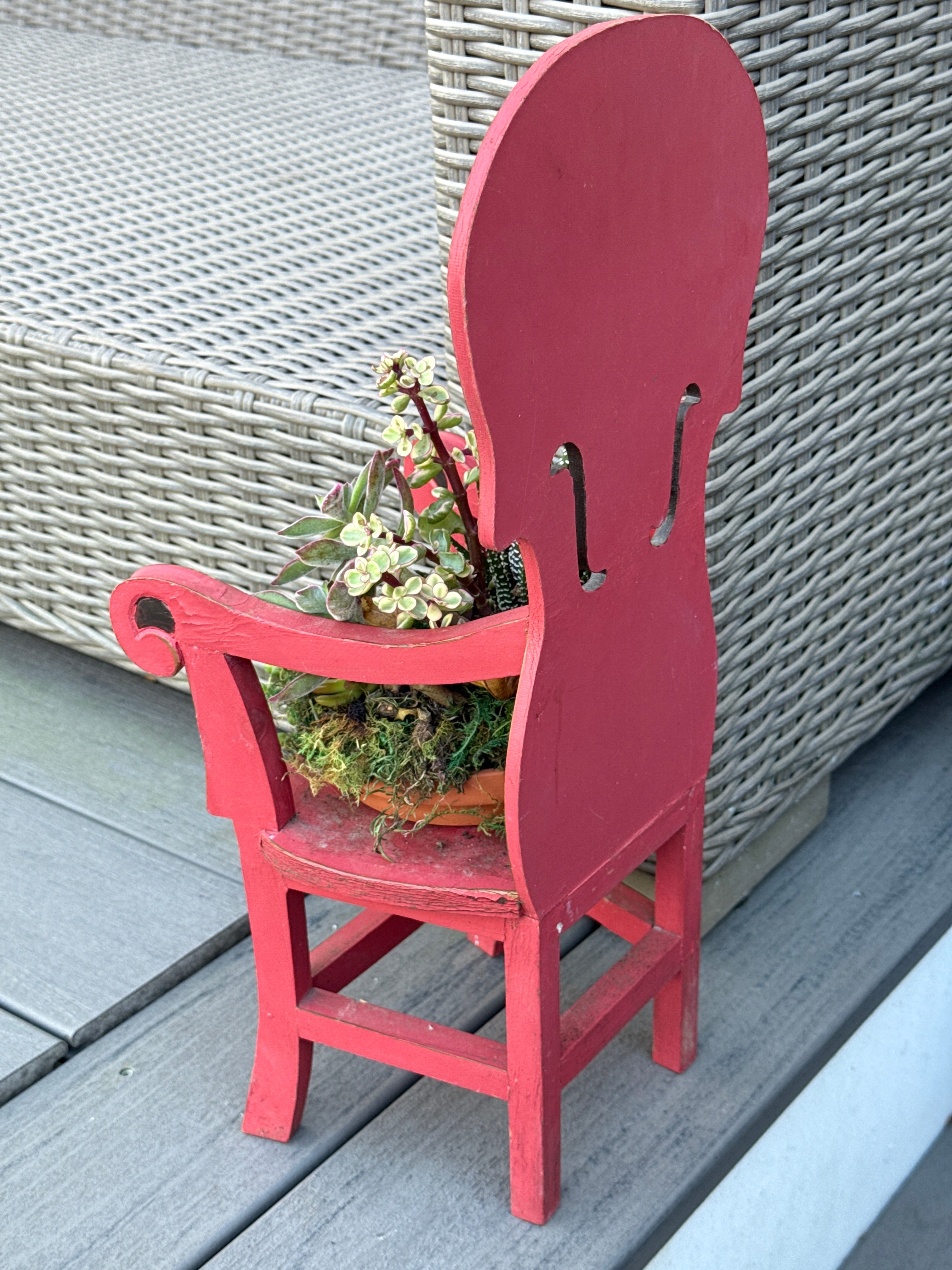 Musical Instrument Mini Chair succulent arrangement