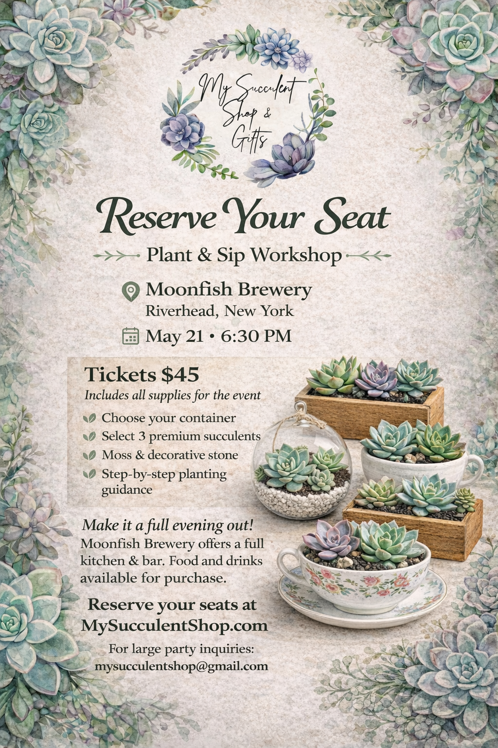 Moonfish Brewery Plant & Sip - Choose your container workshop