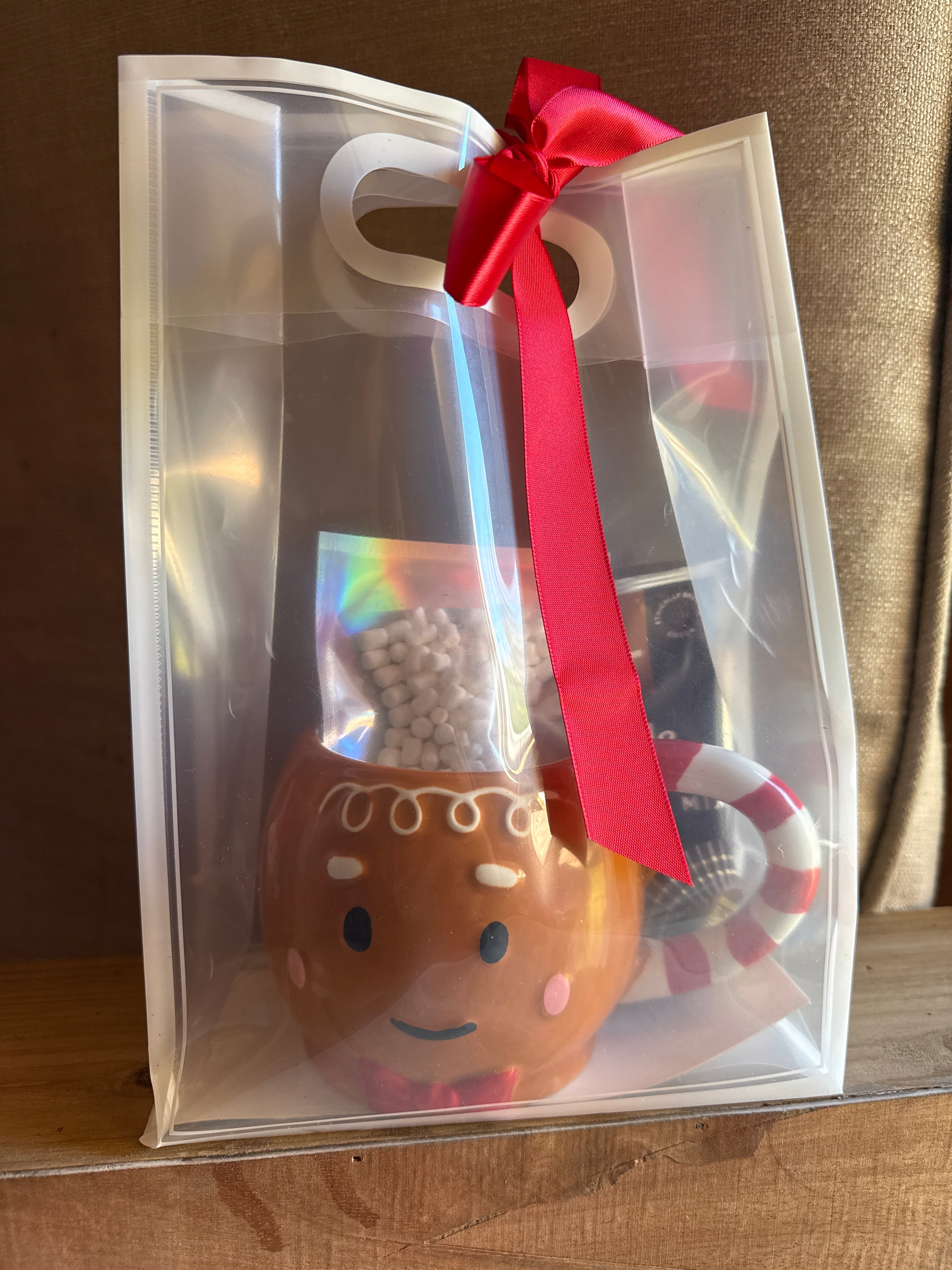 Gingerbread boy mug- ￼ hot cocoa gift set