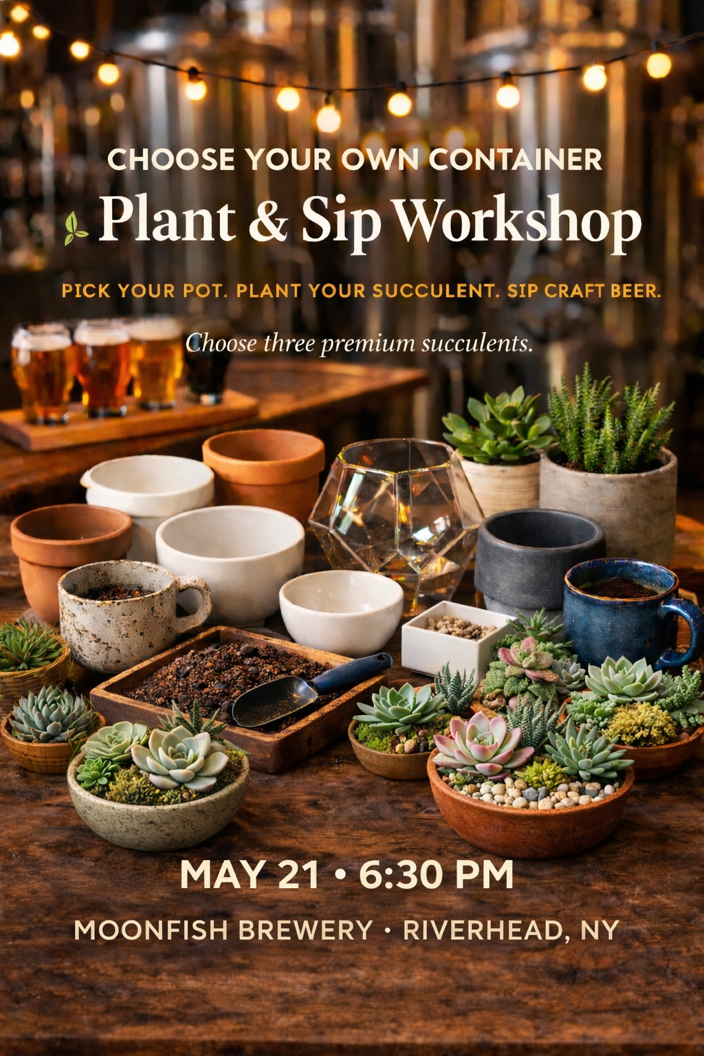 Moonfish Brewery Plant & Sip - Choose your container workshop