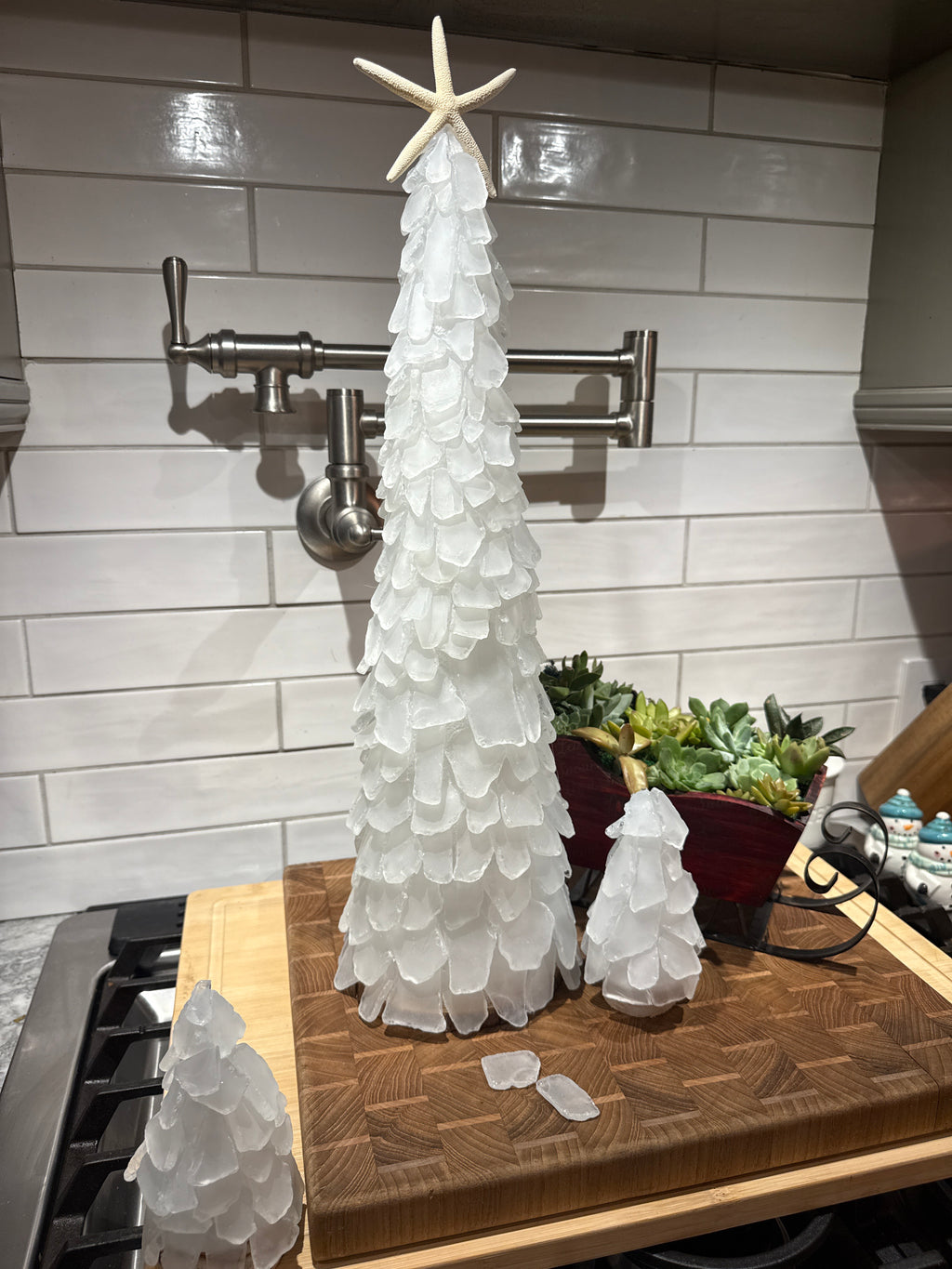Winter White premium Seaglass Tree 18”