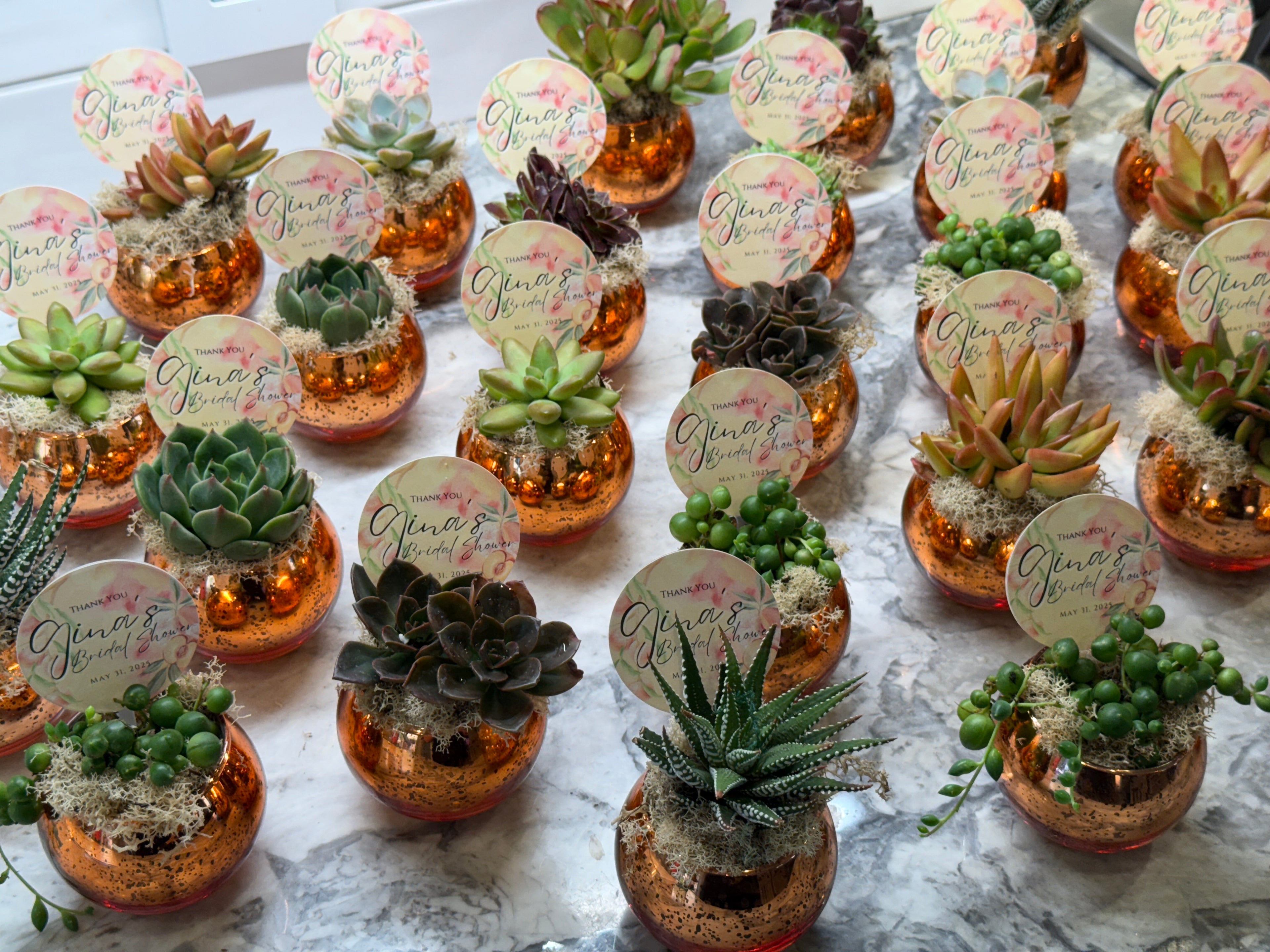 Colored Glass Succulent Favor - Customizable -Set of 10