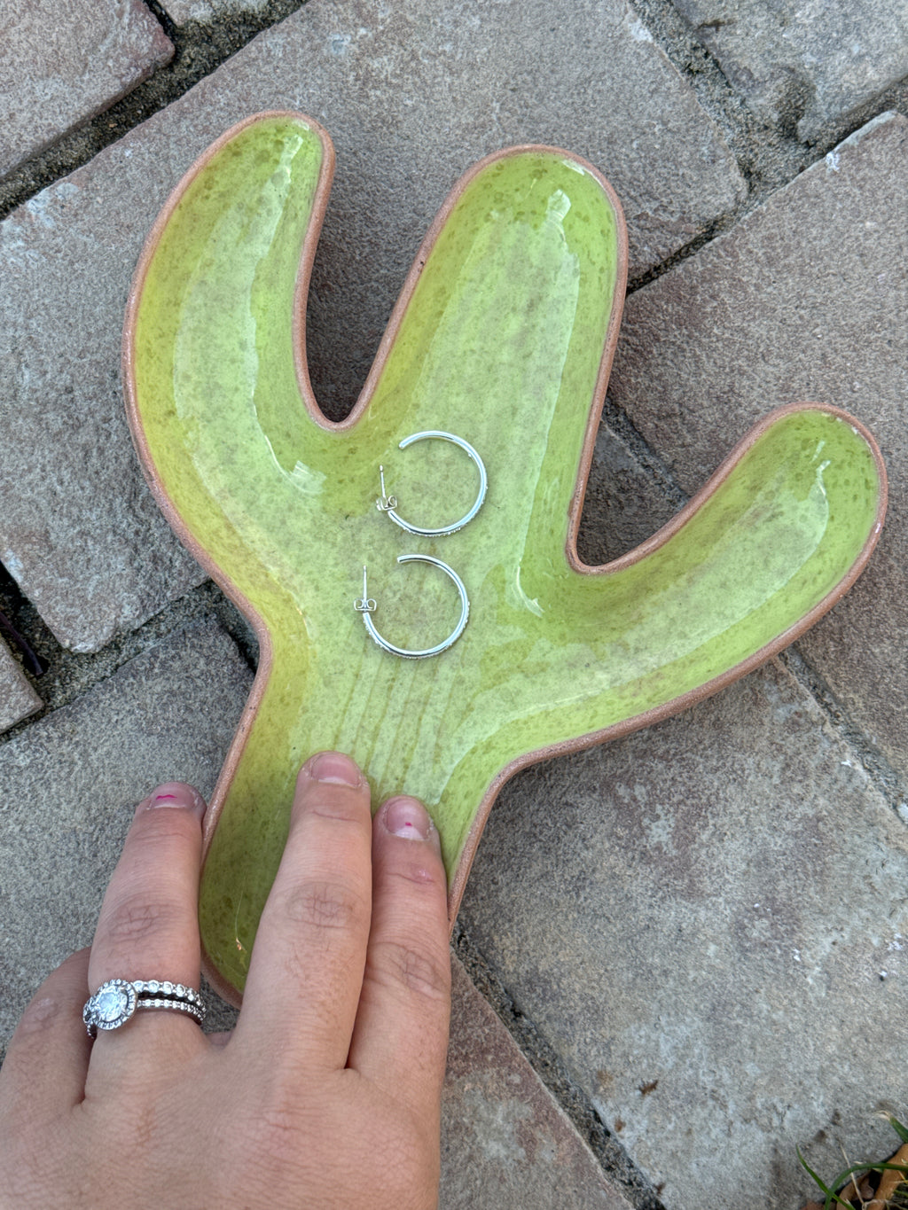 Terra Cotta Cactus Jewlery Dish