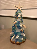 9” One of a kind Nautical Seaglass Christmas Tree