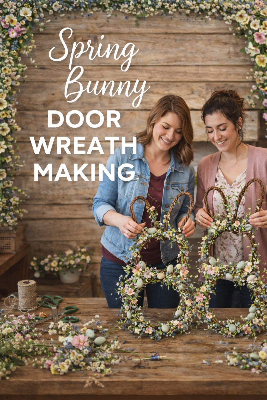 Spring Bunny Door Wreath DIY Kit