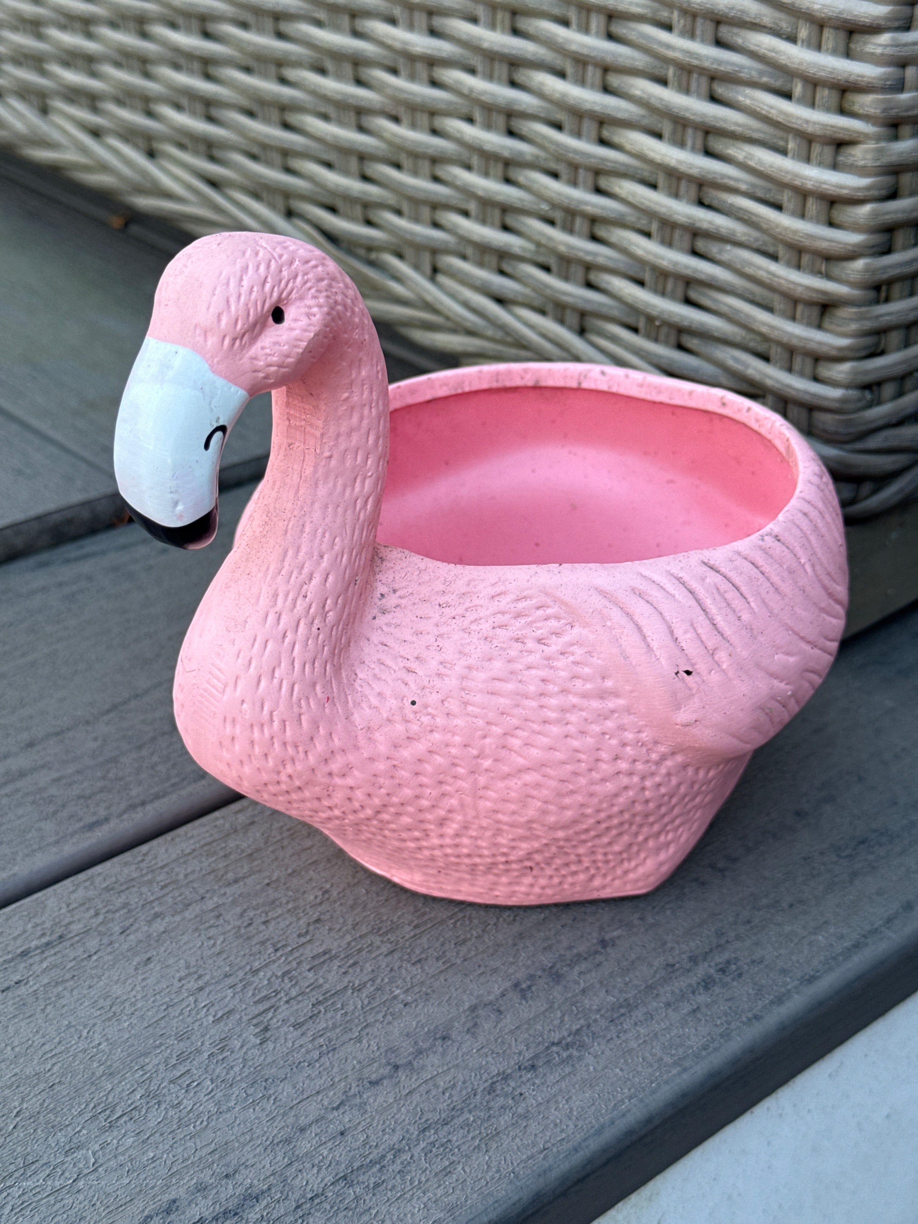 Pink Flamingo -4 inch planter