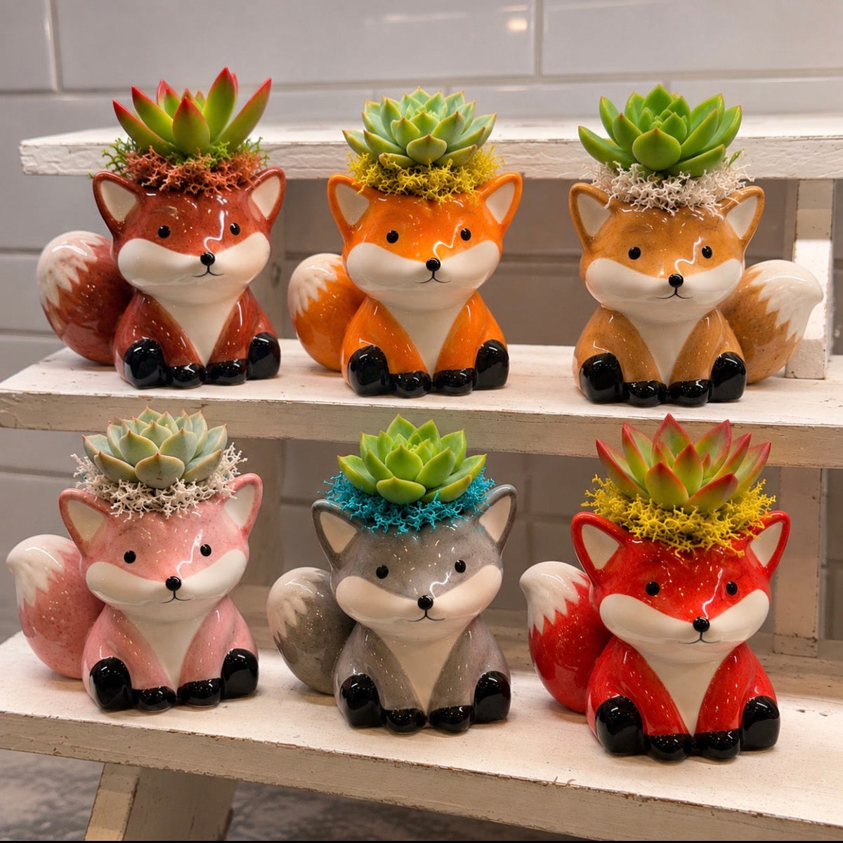 Fluffy Fox Surprise Succulent Planter
