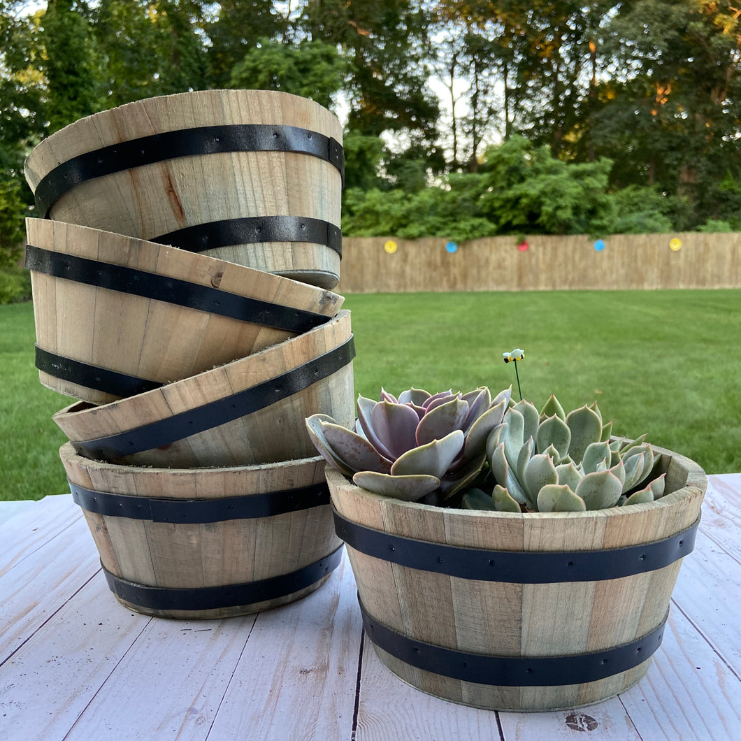 Rustic Whiskey Barrel/ Wine Barrel Container