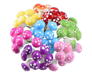 Fairy Garden Mushrooms Mix Colors- Pack of 15
